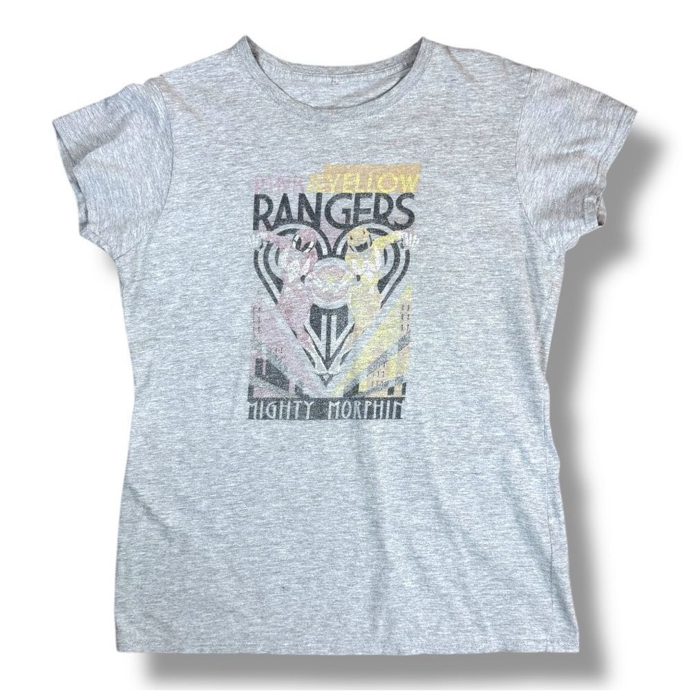 Power Ranger Gray Short Sleeve Tee with Graphic Design Sz M